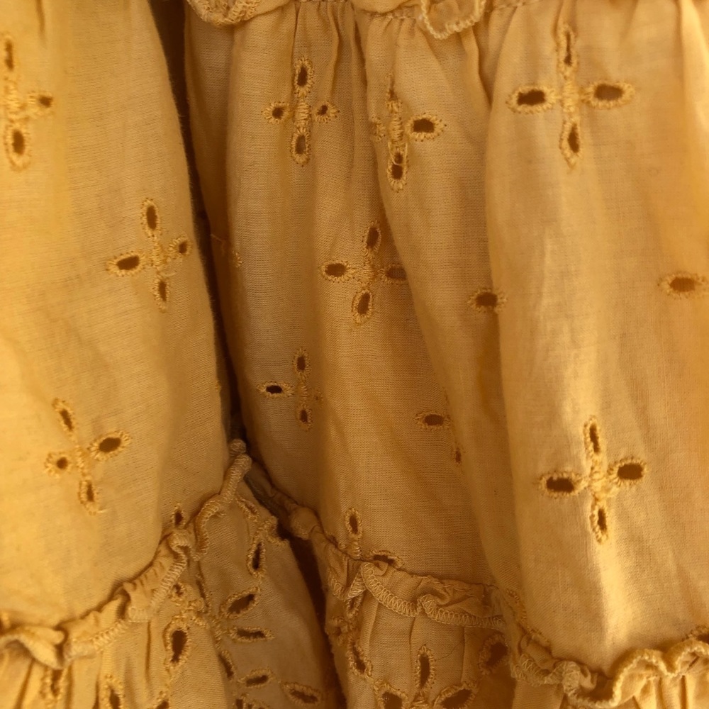 American Eagle outfitters yellow eyelet tiered mini skirt Size Medium - Picture 5 of 8